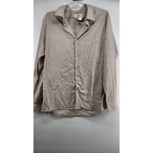 Julian & Mark Mens Beige Large Stretch Slub Long Sleeve Button Shirt NWT